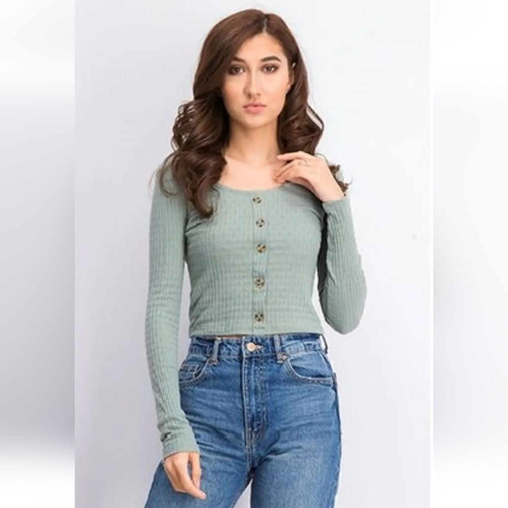 Hippie Rose Juniors' Pointelle Crop Top sz Med